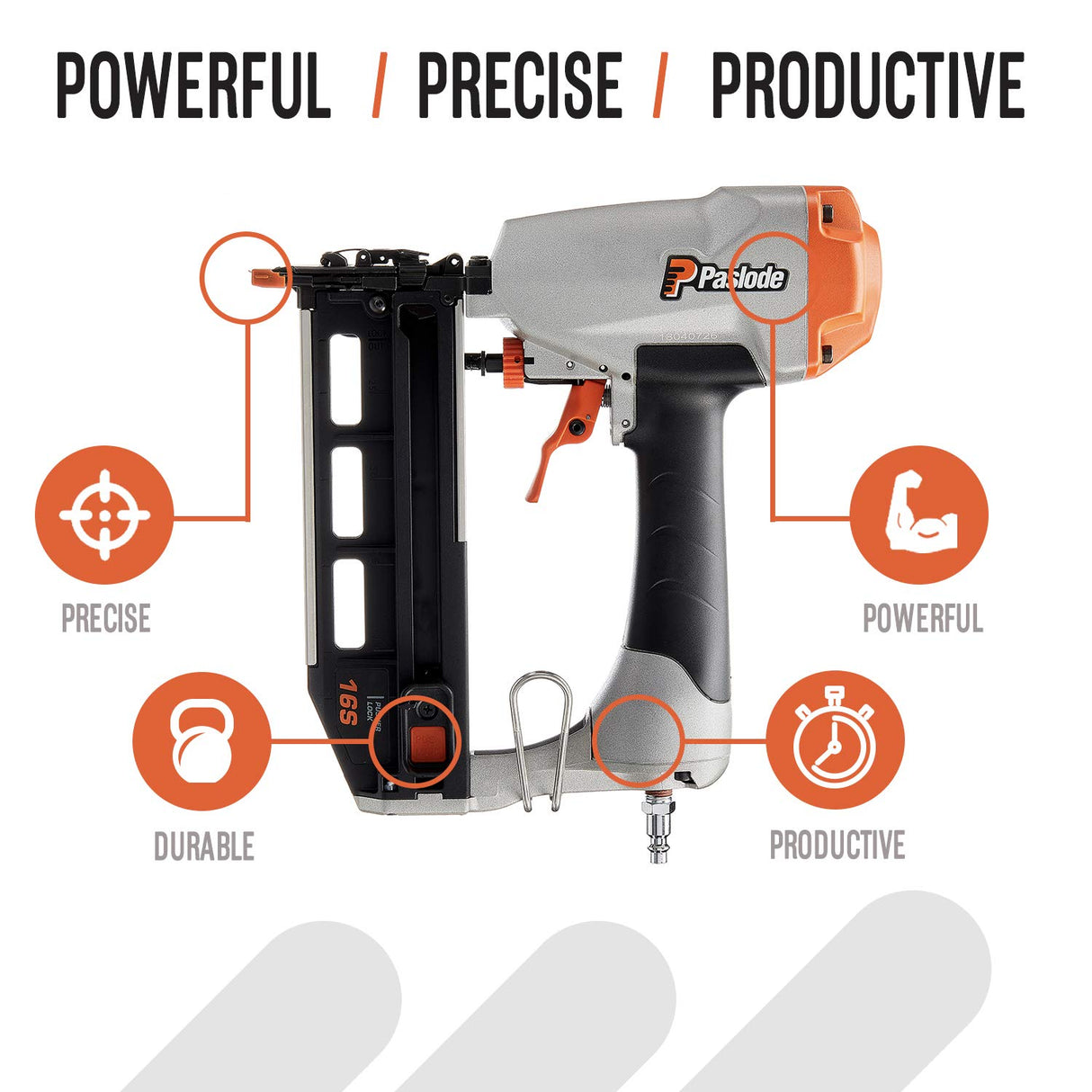 Paslode, Pneumatic Finish Nailer, 515500, 16 Gauge, Air Compressor Powered Paslode