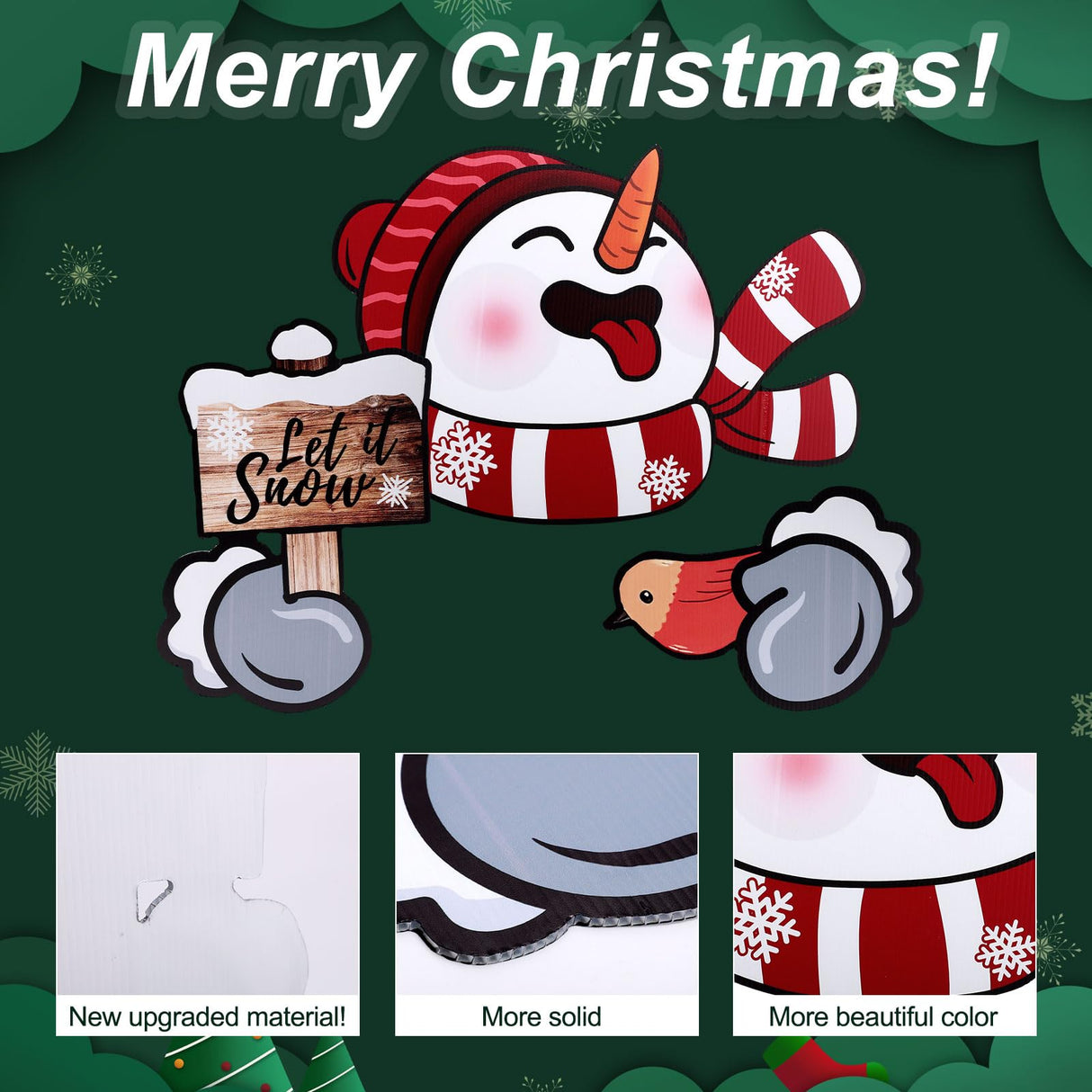 Christmas Fence Decorations, Outside Christmas Fence Decorations Over The Fence Christmas Decorations Snowman Christmas Fence Peeker Decoration for Holiday Garden Fence Decoration PEUTIER