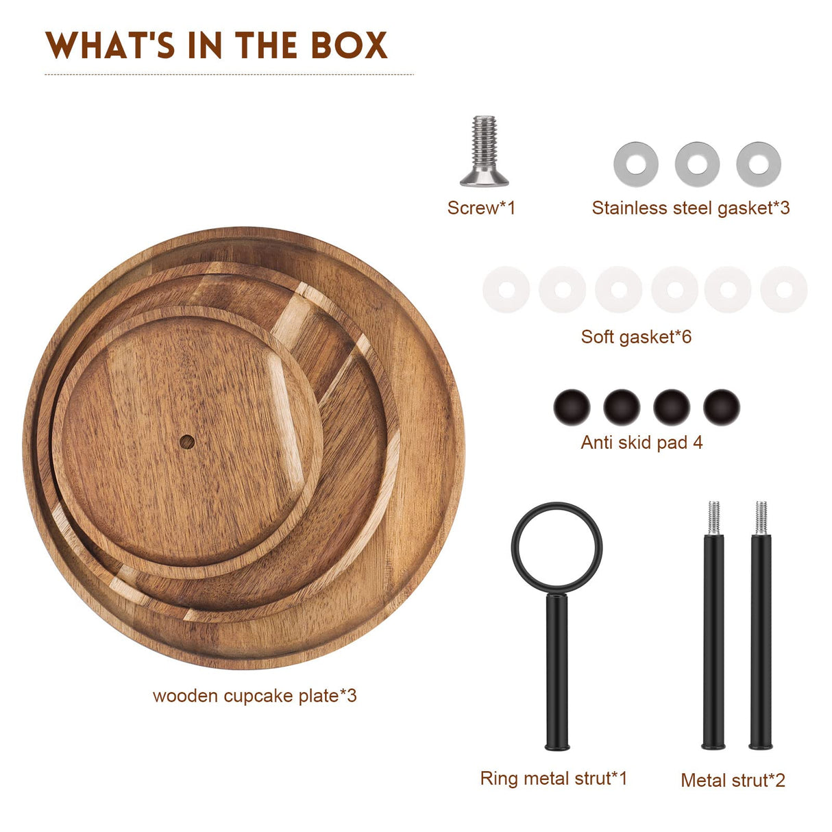 3 Tier Cupcake Stand, Wood Tiered Serving Tray Cupcake Tower, Serving Stand Display Dessert Cookie Candy Buffet Holder for Home Tea Party, Wedding, Farmhouse Decor, Tea Party Decor, Kitchen Decor QIELSER