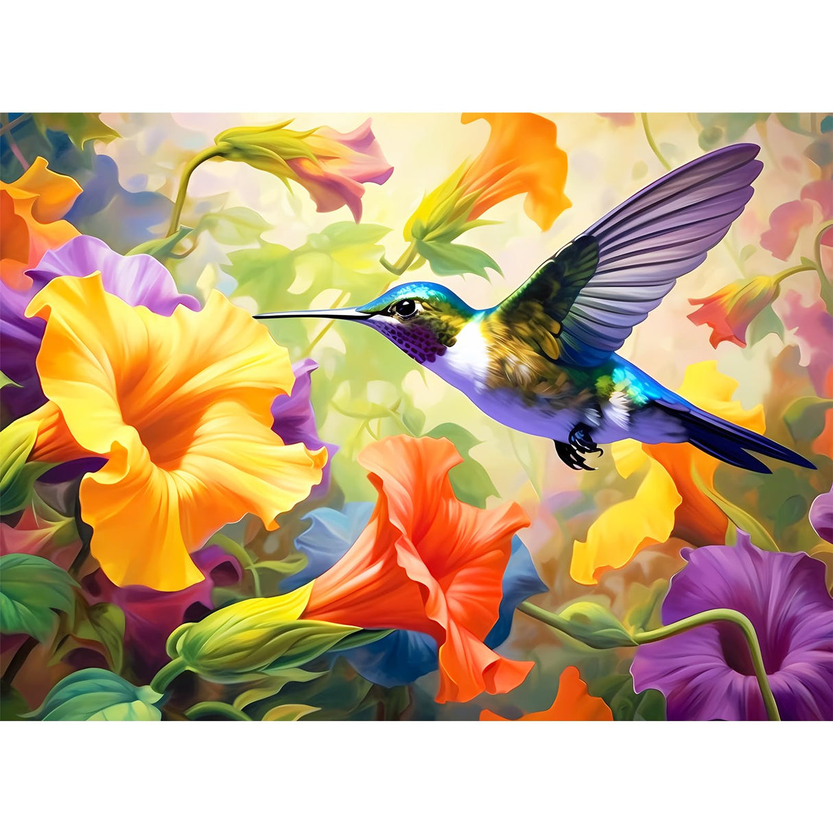 VOLUVOLU 500 Piece Puzzle for Adults, Jigsaw Puzzle,Flower Hummingbird Jigsaw Puzzles 500 Pieces Birthday Party for Family Kids and Adults Funny Puzzle for Adults VOLUVOLU