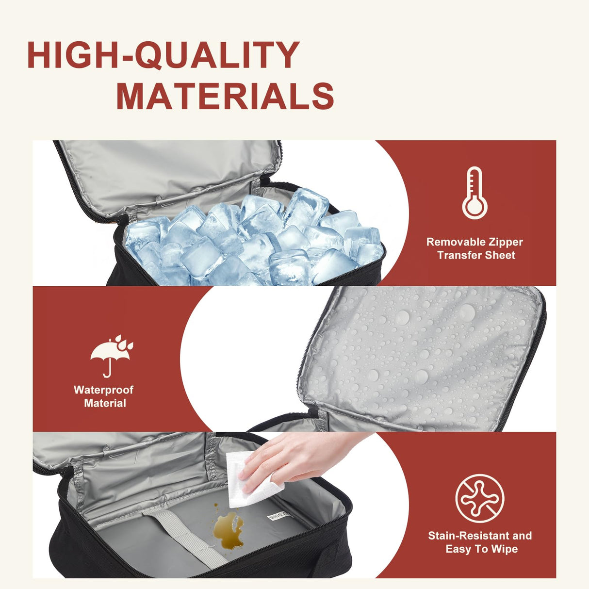 2pcs Sublimation Blanks Makeup Bag,Sublimation Blanks Cosmetic Bag Makeup Bag Bulk Travel Toiletry Bag With Zipper Pouch Insulated Lunch Bag Heat Transfer Removable Sublimation Bags for DIY Craft KKSUBCA