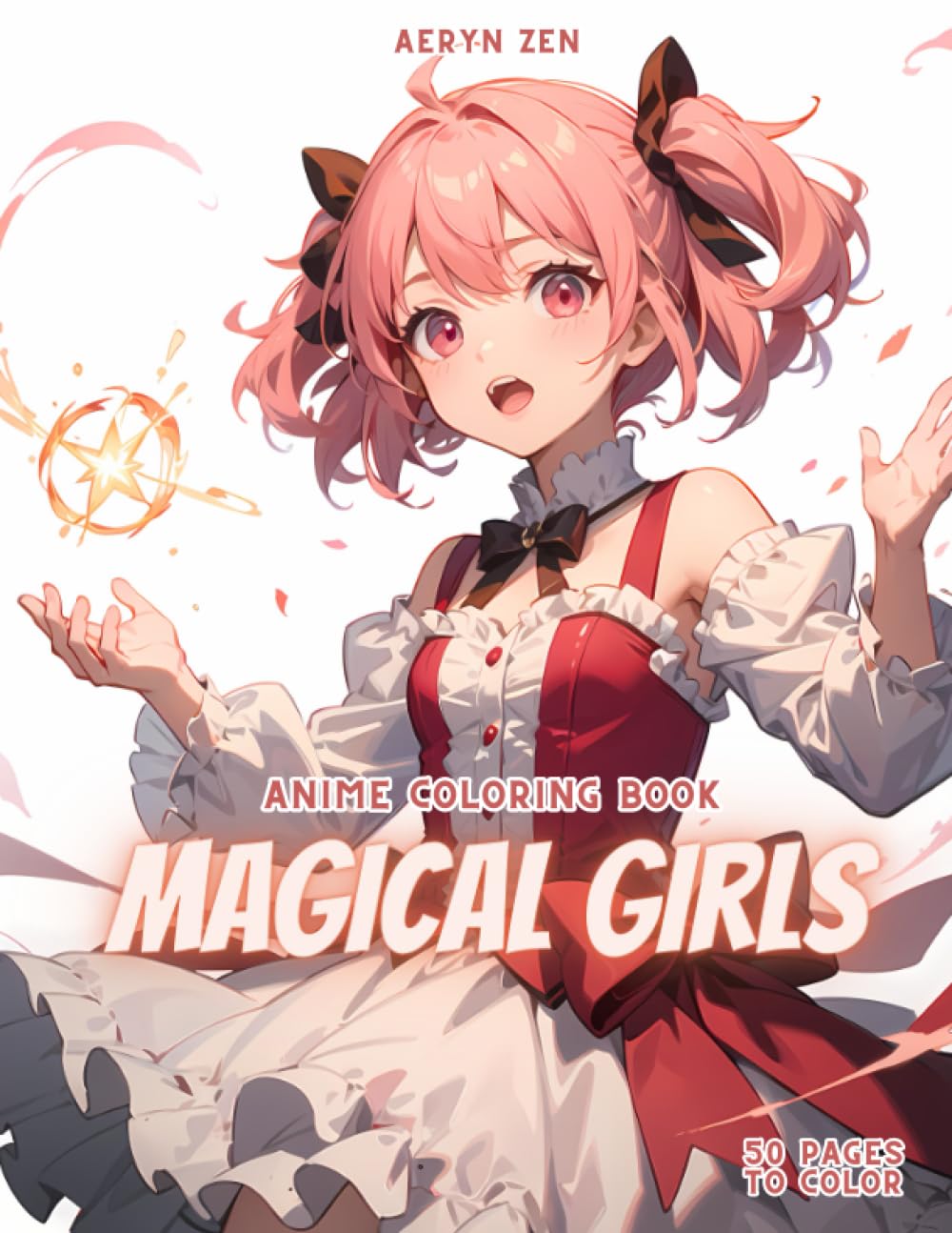 Anime Coloring Book: Magical Girls: Manga Art & Anime Enthusiasts Stress Relief Adult Coloring WoodArtSupply