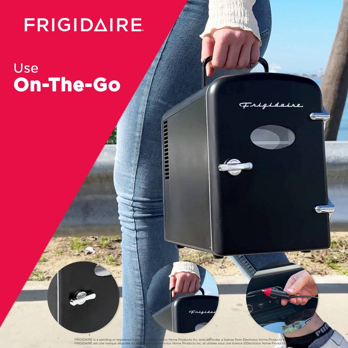 Frigidaire EFMIS175BLACKCP4 Portable Cooler for Car, Office, Bedroom, Dorm Room, or Cabin, 11.8"D x 7.1"W x 10.1"H, Black Frigidaire