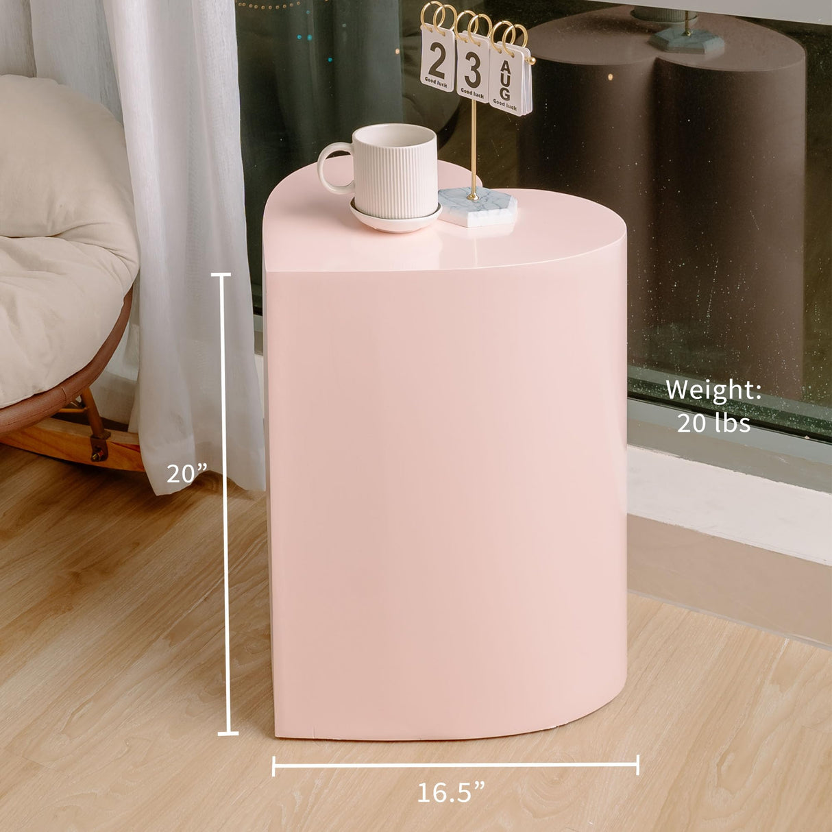 KAYMILY Living Room Coffee Table, Office End Table, Bedroom Modern Nightstands, Nursery Side Table, Accent Tables - Heart Shape - No Assembly - Pink Kaymily Home