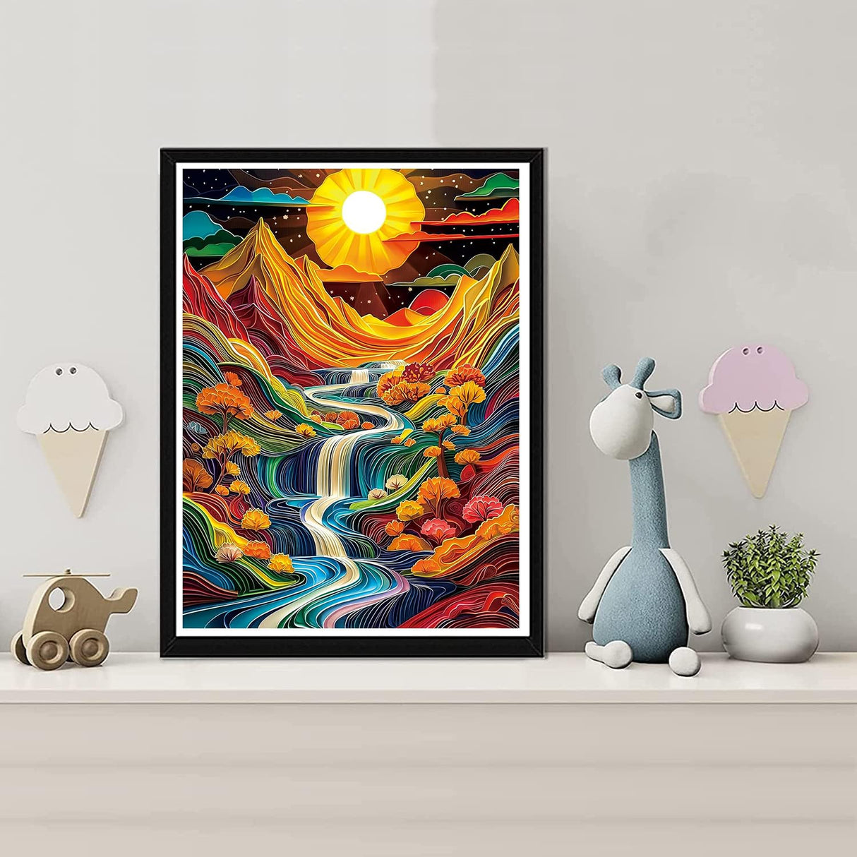 EIBEILI Diamond Art Kits for Adults,Mountains Diamond Painting Kits for Beginner Round 5D Full Drill Diamond Dots Crafts for Home Wall Decor Gifts 12x16 Inch EIBEILI