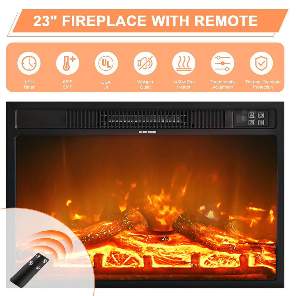 4 EVER WINNER Fireplace TV Stand with 23" Electric Fireplace, Sliding Barn Door, Farmhouse Fireplace Entertainment Center with Adjustable Storage Cabinets, TV Console Table for Living Room, White 4 EVER WINNER