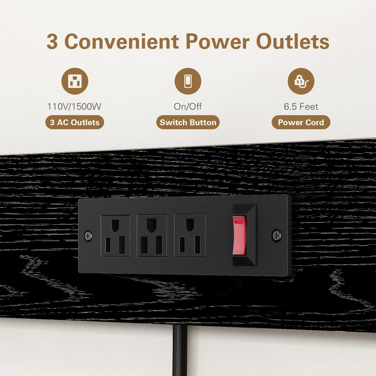 Anycoo Bakers Rack with 3 Power Outlets, 4-Tier Kitchen Microwave Stand with Storage, Freestanding Kitchen Shelf Stand 23.6”L x 15.7”W x 51.2”H, Coffee Bar Table, Black Anycoo