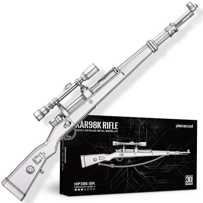 Piececool 3D Metal Puzzles for Adults, Kar98K Rifle Gun Model Building Kits Brain Teaser DIY 3D Metal Puzzles for Teens for Christmas Birthday New Year