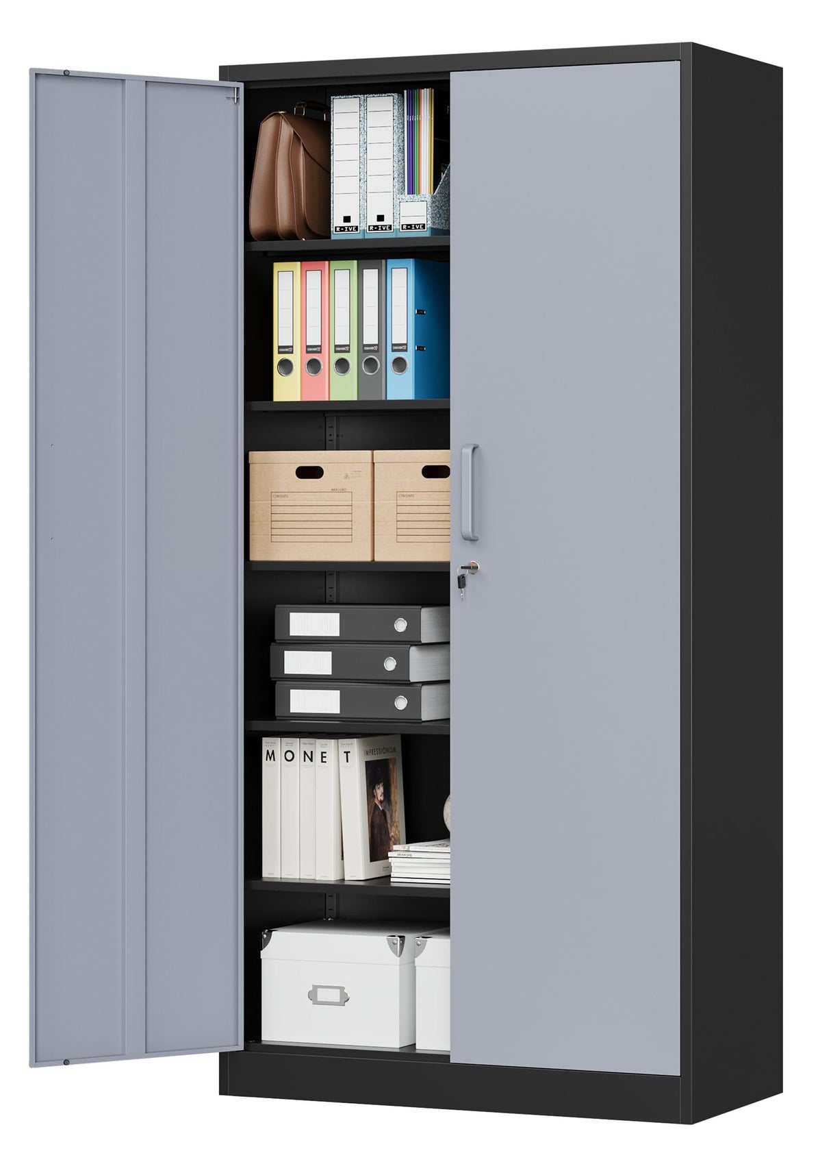 MIIIKO Metal Storage Cabinet with 6 Tier Shelves and Locking Doors, 72" x 36" x 18" Steel Garage Storage Cabinets for Home, Garage, Pantry Workshop Warehouse… MIIIKO