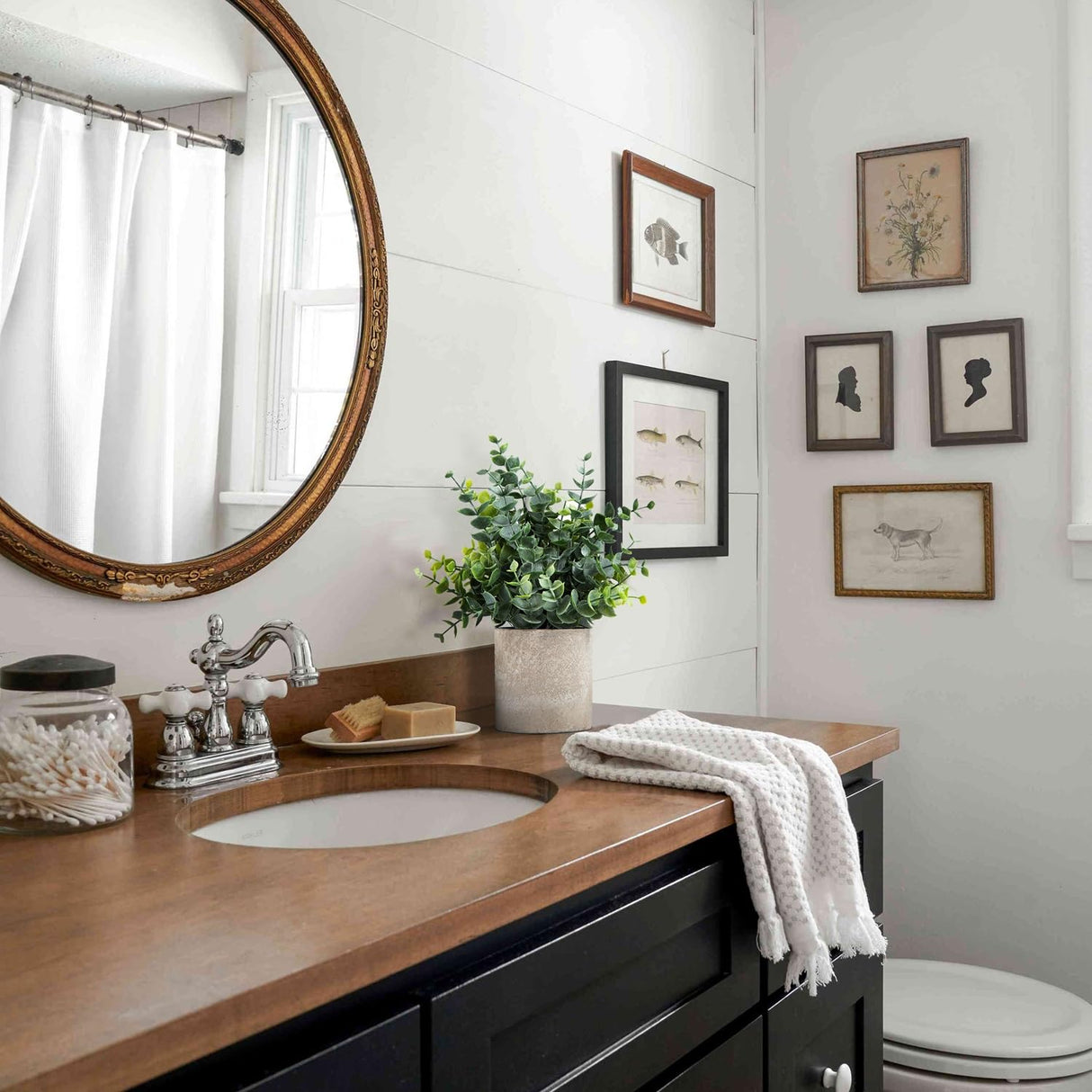 Coferset 2 Pack Small Fake Plants Eucalyptus Potted Artificial Plants for Shelf Desk Home Bathroom Farmhouse Room Coffee Table Decor (Sage Green) Coferset