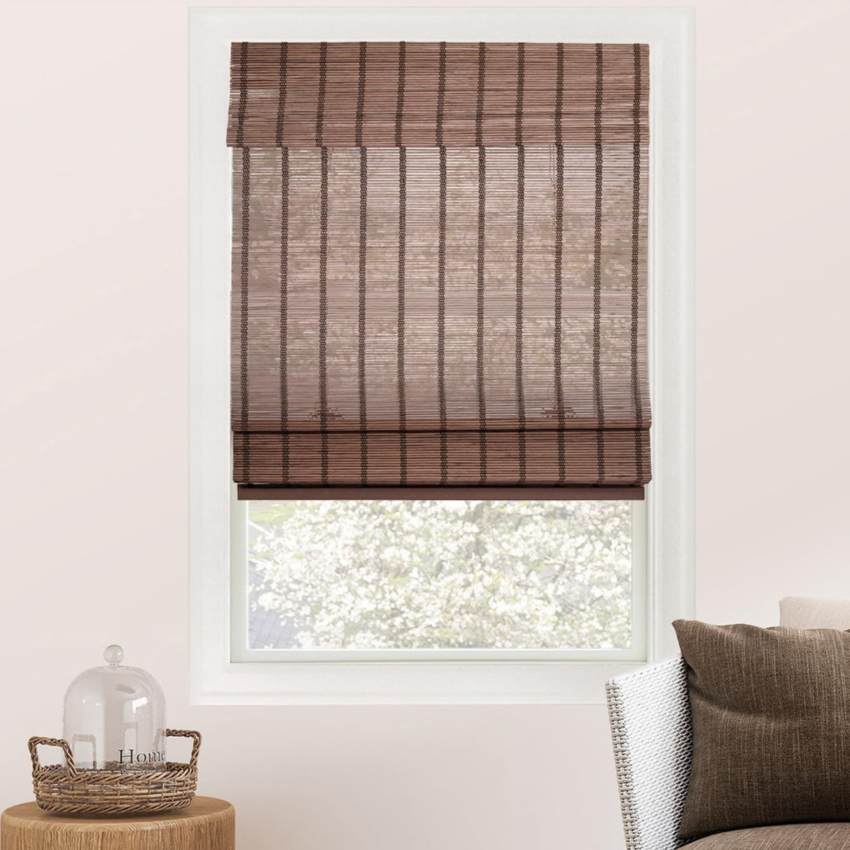 Chicology Cordless Bamboo Roman Blinds - 36" x 64" in Bear для Stylish Window Treatment CHICOLOGY