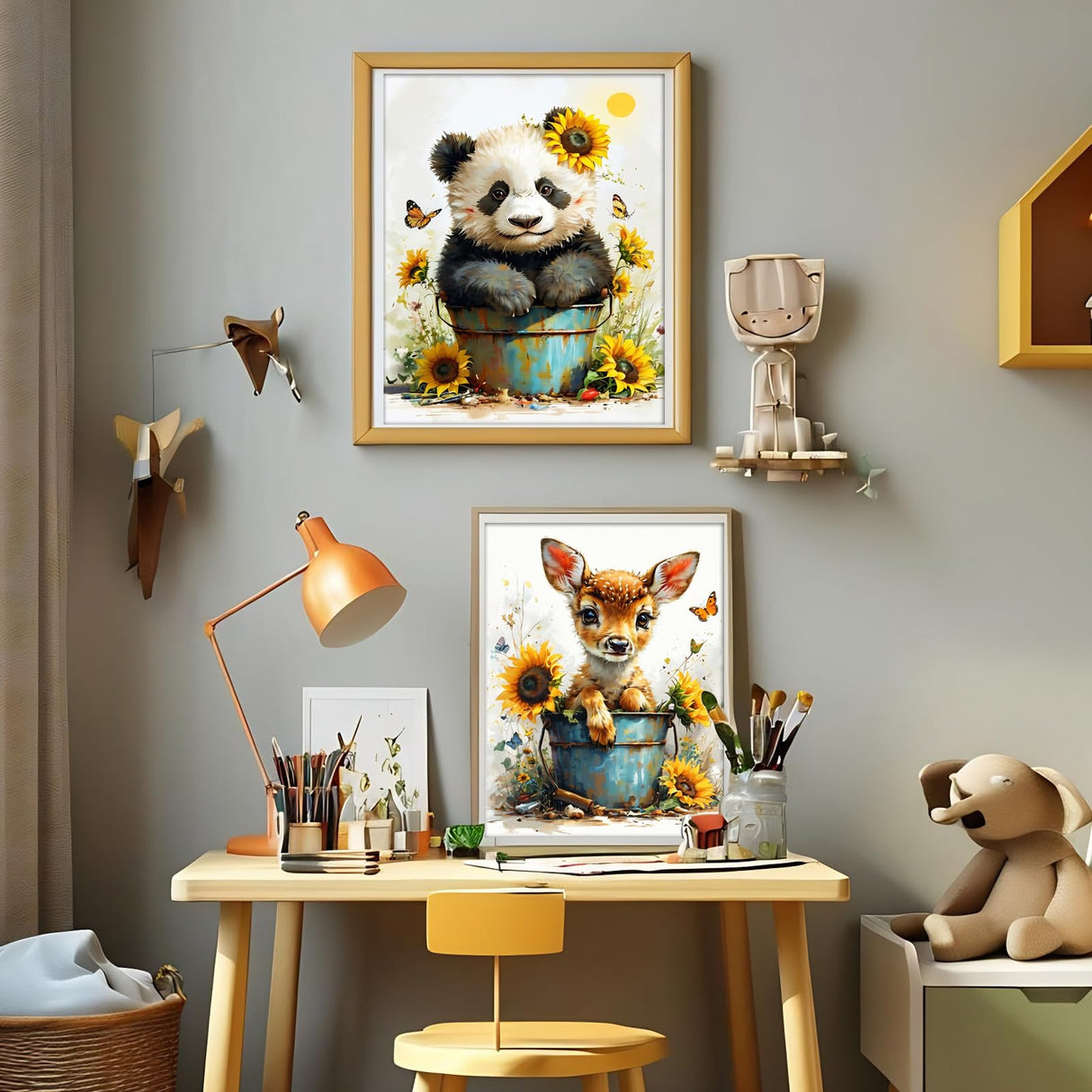 GCEOSINI 4 Pack Diamond Painting Kits for Adults, 12x16 Inch 5D Diamond Art Kits for Beginners, Full Drill Paint with Diamonds Dots Diamond Painting Kits Gem Art for Home Decor (Animal 01) GCEOSINI