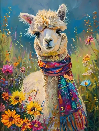 Apcufir Alpaca Diamond Painting Kits for Adults,Cute Animals Diamond Art Kits for Beginner Round Full Drills,Paint with Diamonds Gem Art Diamond Dots for Home Wall Decor 12X16 Inch