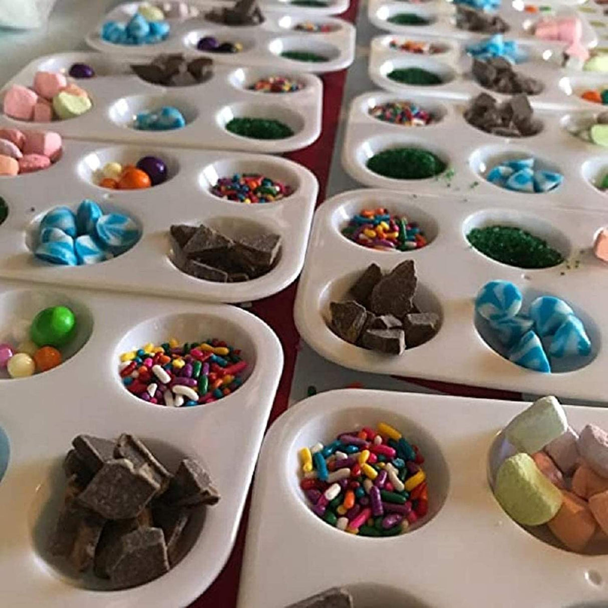 24 Pieces White Paint Plastic Palettes 6 Well Rectangular Watercolor Oil Palette Painting Tray Artist Craft Palettes Mooerca