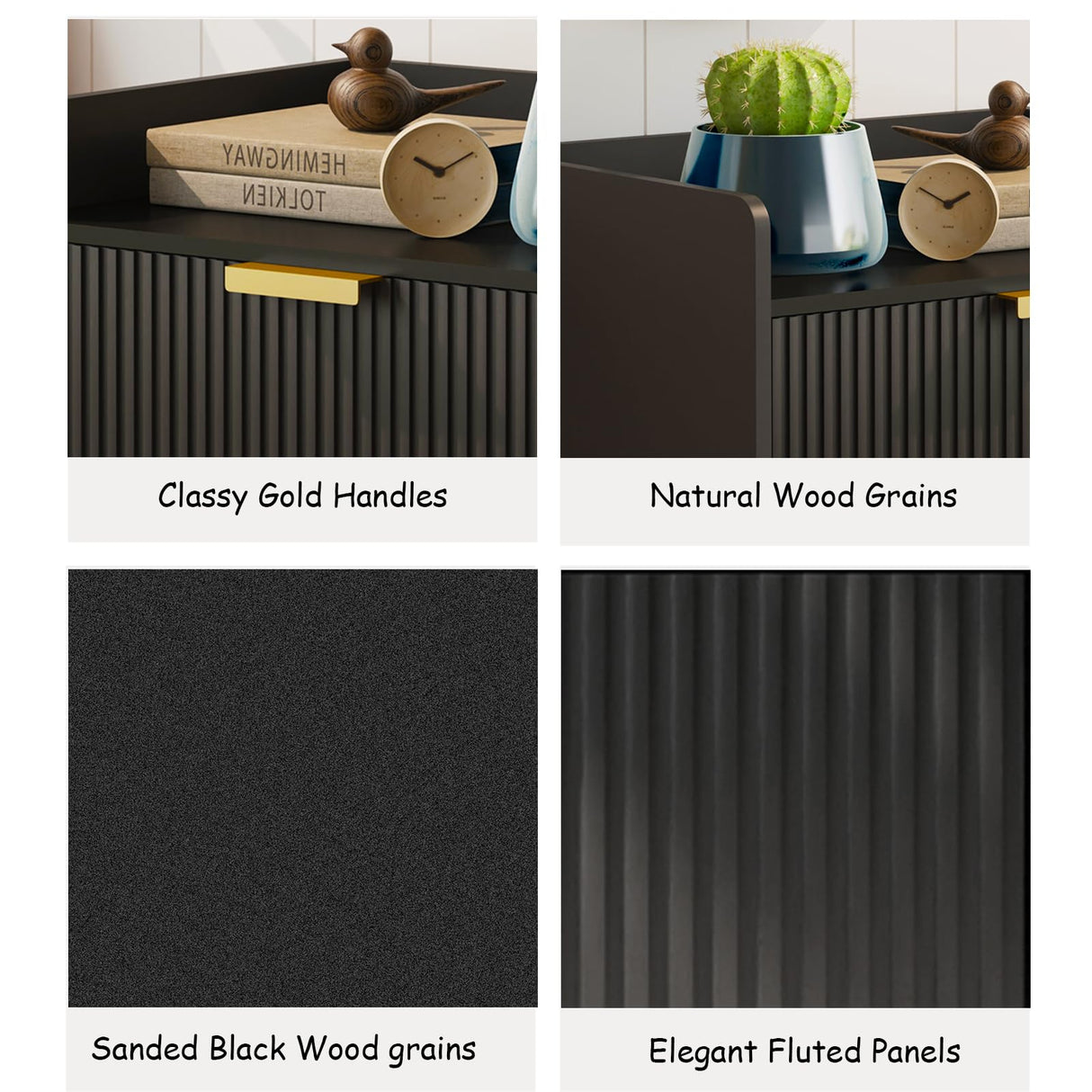 Arbuxzuy Floating Nightstand with Charging Station, Modern Wall Mounted Bedside Table with Drawer & Open Shelf, Minimalist Wooden Night Stand for Bedroom (Black) Arbuxzuy