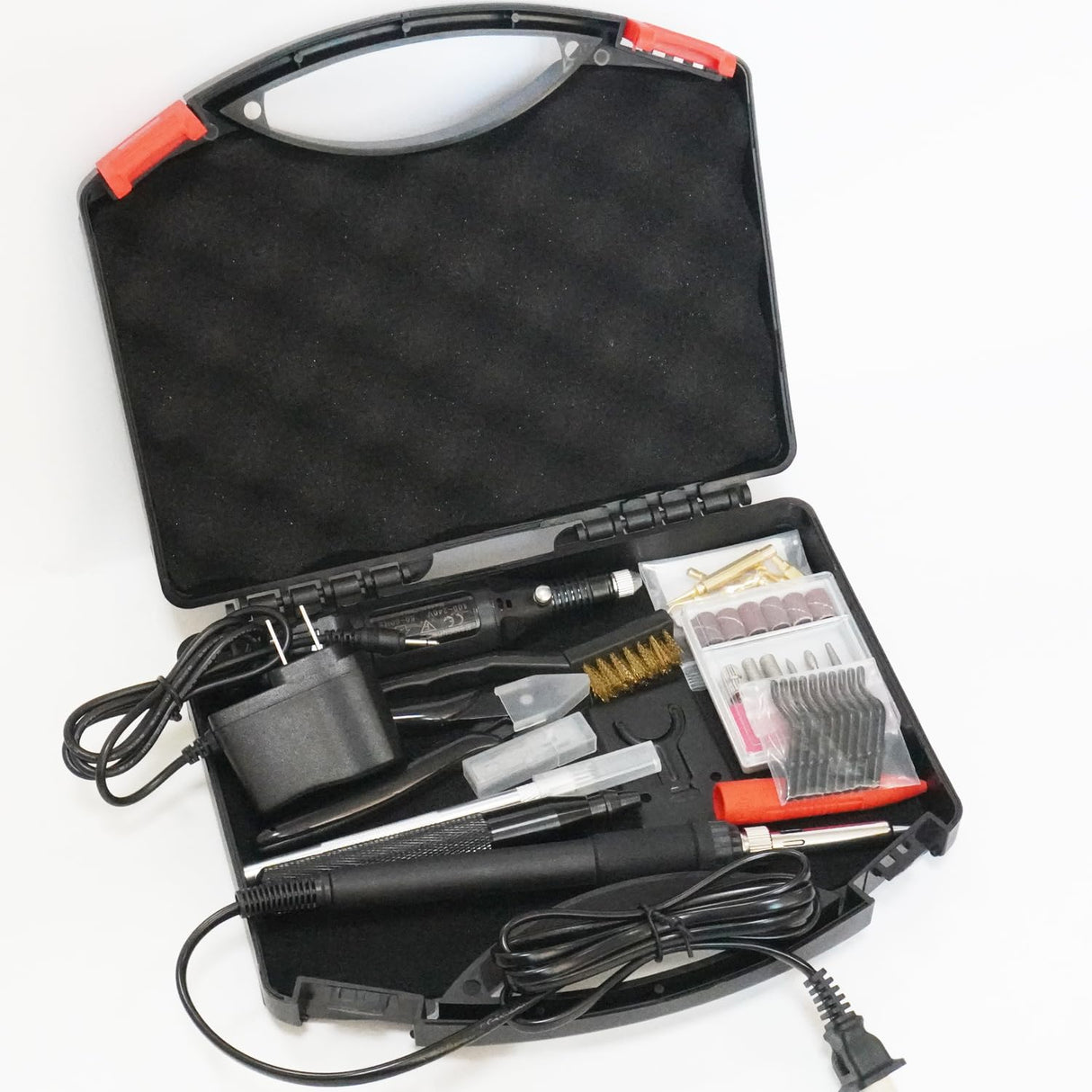 ELITECTK 3D Print Finishing Tools, 3D Printing Smoothing Tools Kit Includes Digital Soldering Iron, Deburring Tool, Electric Polishing Machine and ABS Storage Toolbox for 3D Print Trimming Modifying ELITECTK