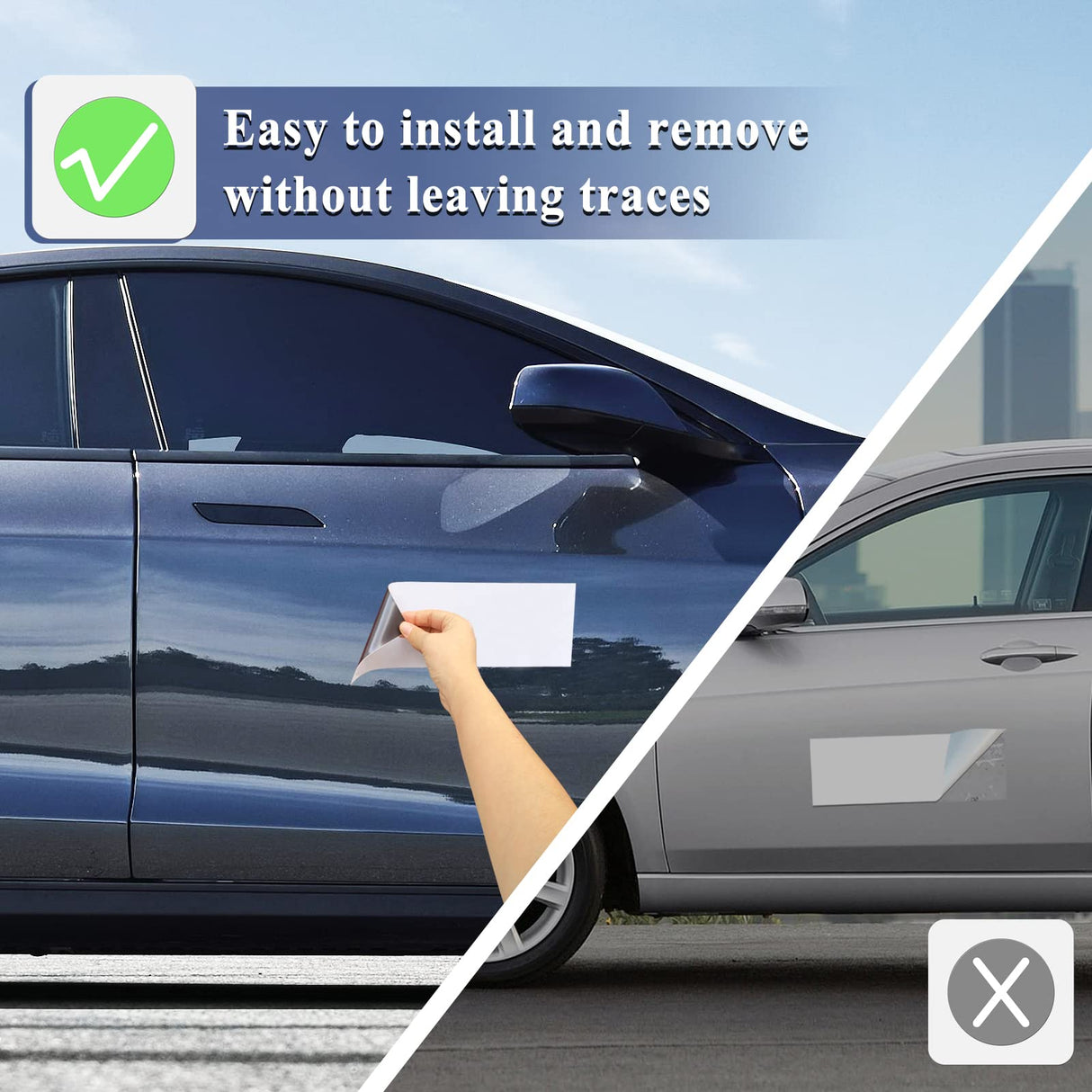 10 Pack 12" X 4" Bumper Sticker Magnets with Self Adhesive Flexible Magnetic Bumper Stickers, Turn Any Decal Into a Strong Magnet, Easy to Cut HYHOSHI