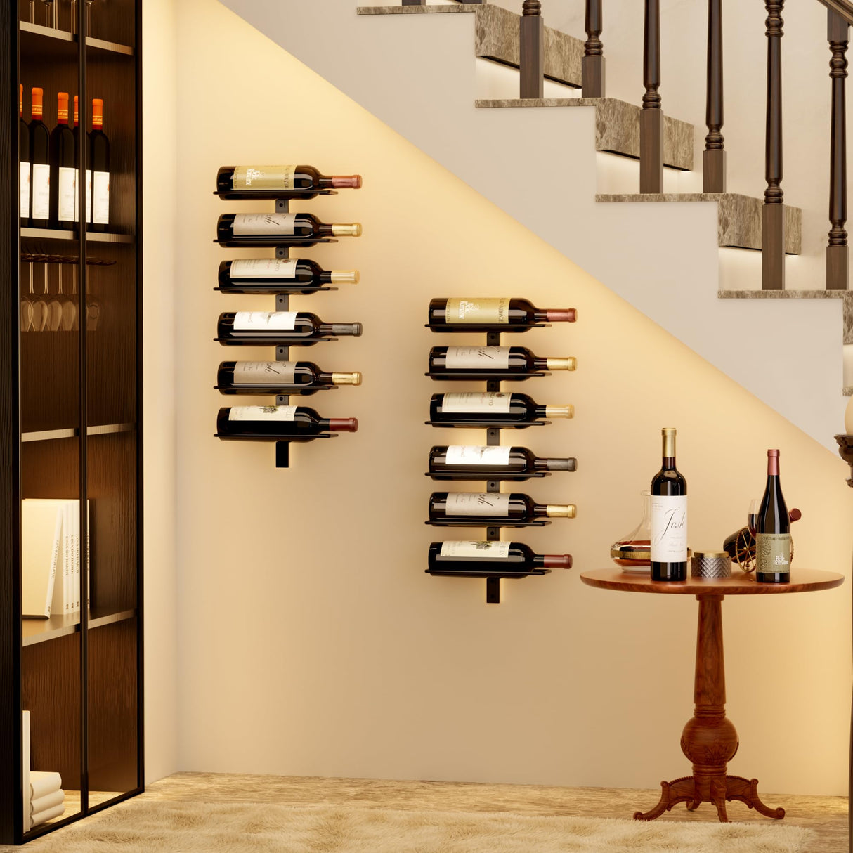 B4Life 12 Bottle Wall Mounted Metal Wine Rack - Heavy Duty Storage Display Holder for Home Bar Wine Cellar B4Life