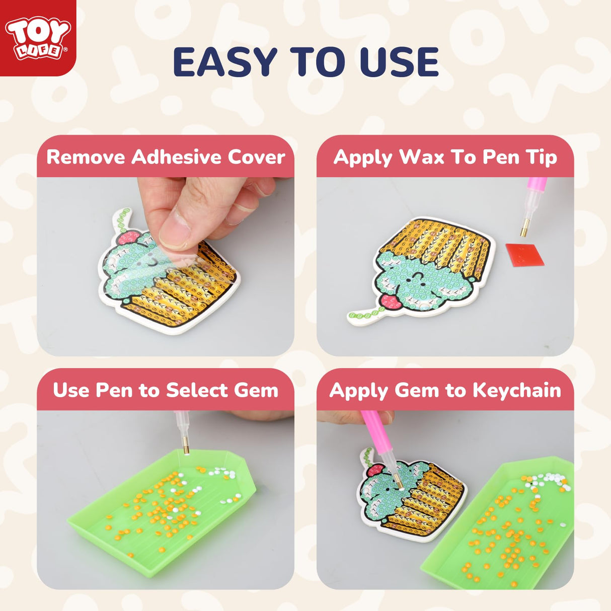 TOY Life Diamond Art Kits for Kids with Keychains, Unicorn Diamond Painting Kits for Kids, Gem Art Diamond Dots for Girls Age 8-12 TOY Life