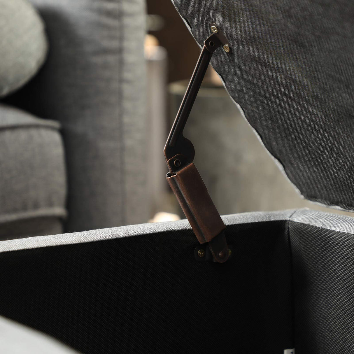 SONGMICS Storage Ottoman, Storage Bench, Tufted Entryway Bedroom Bench, 17.7 x 46.5 x 17.7 Inches, Hinges Easy Lid Operation, Wooden Legs, Linen-Look Cover, Loads 330 lb, Light Gray ULOM070G02 SONGMICS