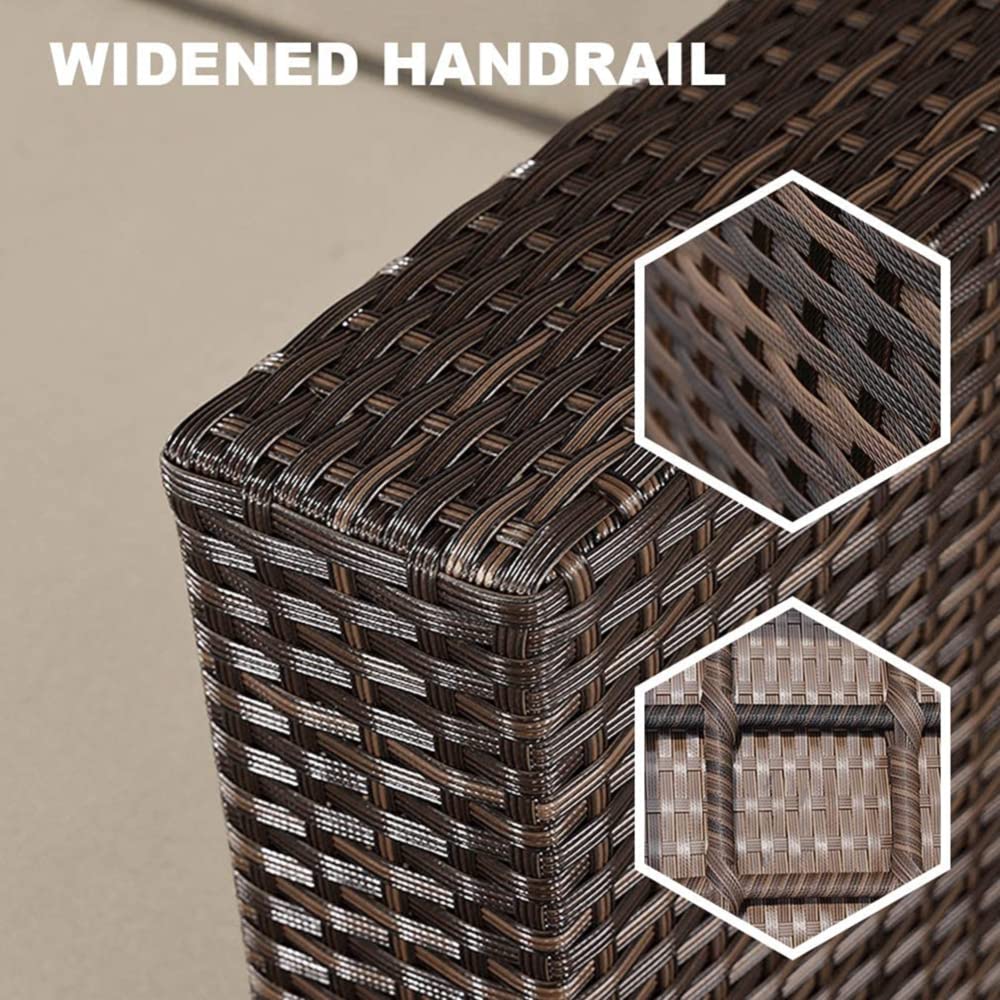 FDW Patio Furniture Sets 4 Piece Rattan Chair Patio Sofas Wicker Sectional Sofa Outdoor Conversation (Brown and Tan) FDW