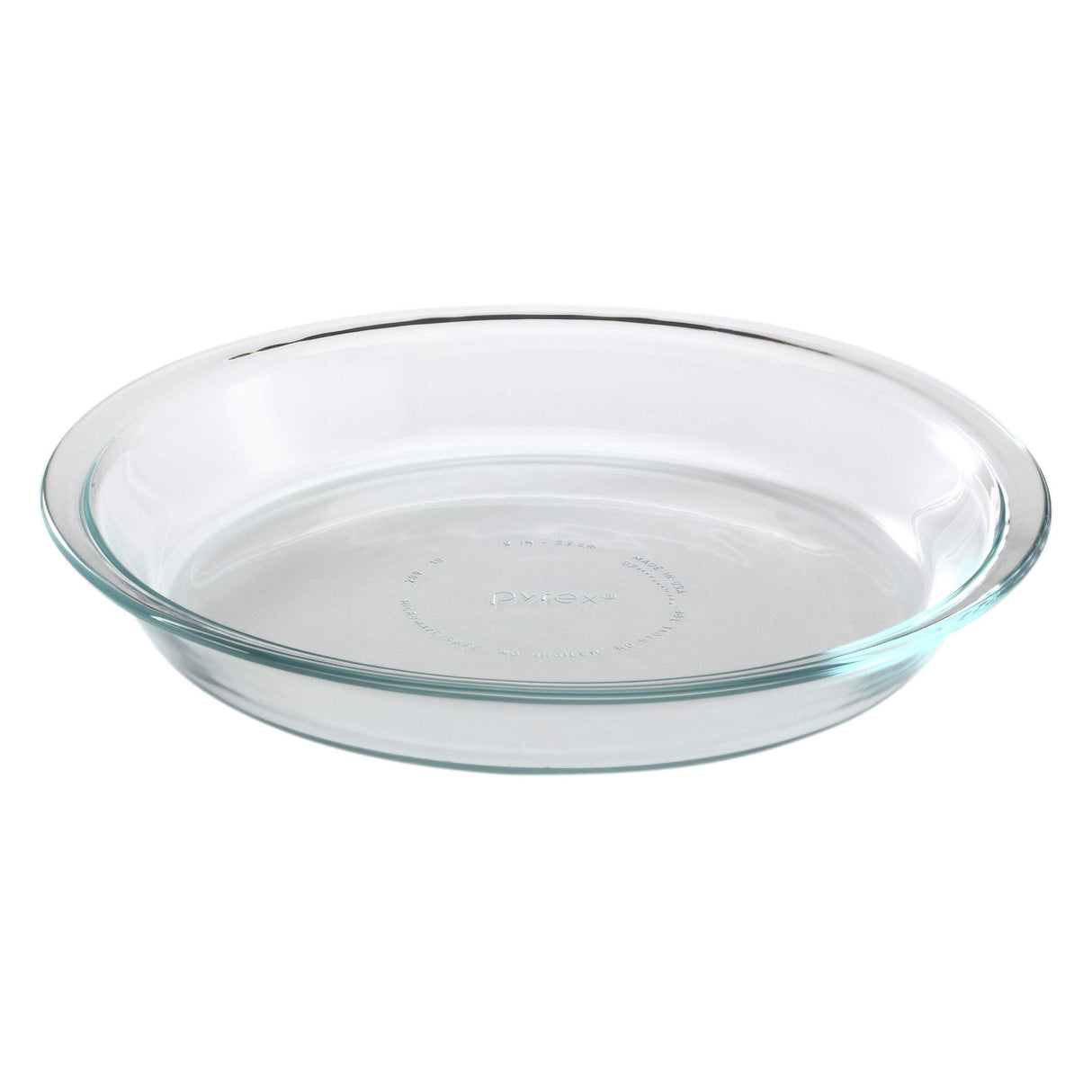 Pyrex Glass Bakeware Pie Plate 9" x 1.2" Pack of 2 - Clear - Original Genuine Pyrex - Made in the USA World Kitchen