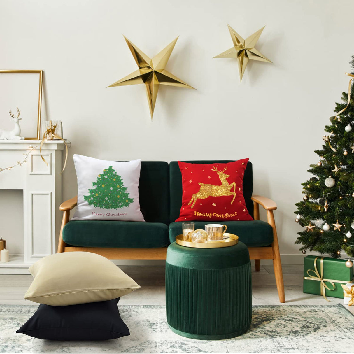 Coddsmz Set of 2 Sublimation Blanks Pillow Cases Cushion Covers Heat Transfer Pillow Cases DIY Cushion Cover with Concealed Zipper 18x18 Inch Black Coddsmz