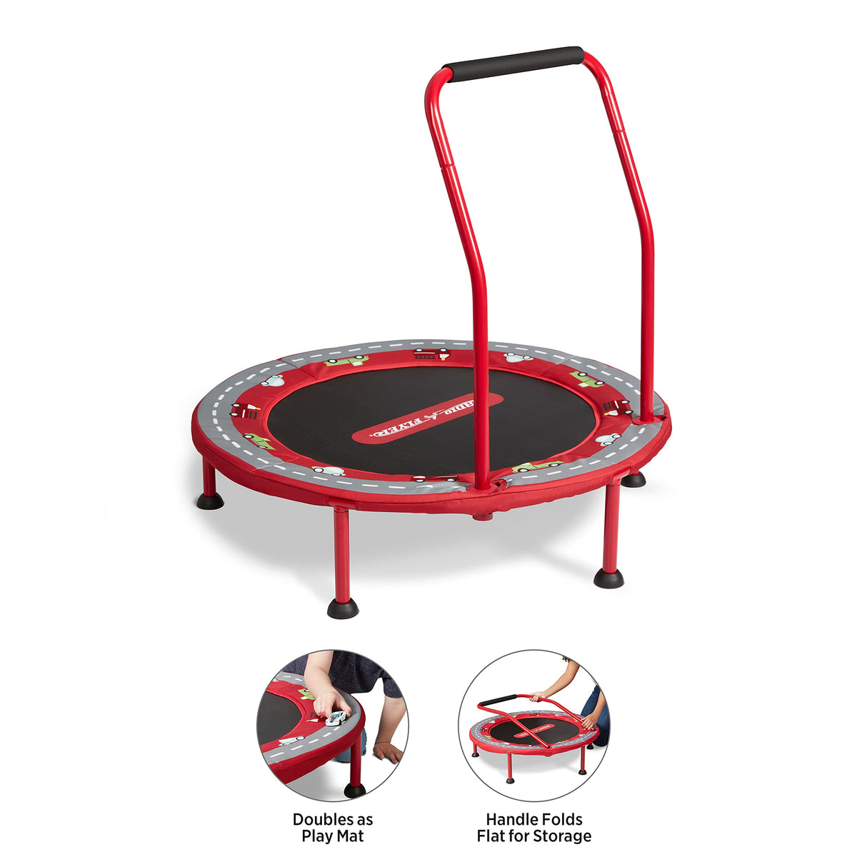 Radio Flyer 2-in-1 Kids' Trampoline, Mini Trampoline for Toddlers, Ages 3-6 Years Radio Flyer