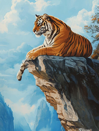 Kaliosy 5D Diamond Art Kits for Adults Tiger by Number Kits, Diamond Painting Art Animal DIY Full Drill Crystal Craft Cross Stitch Embroidery Decoration (12x16 inch) 30x40 cm