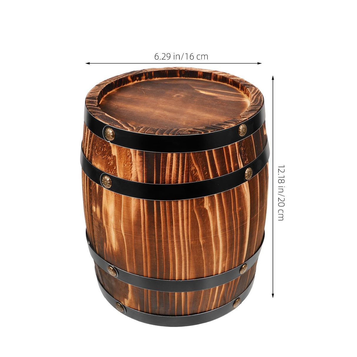 DECHOUS Wooden Wine Barrel Decor, Small Wood Barrel Decoration for Party, 12.2x6.3in Decorative Wooden Wine Barrel Table Small Whiskey Barrel Bucket Prop for Home Bar Party DECHOUS