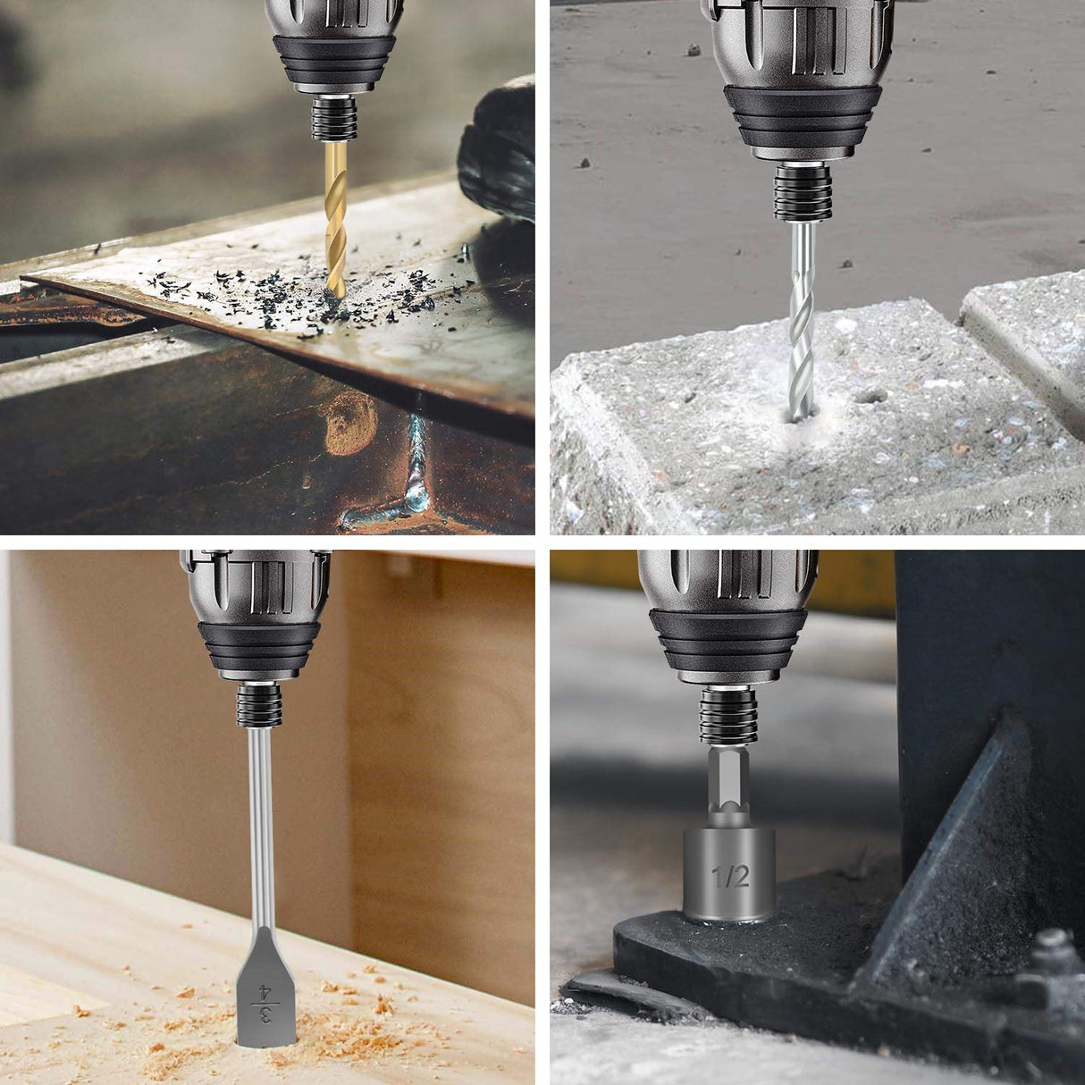 ENERTWIST Drill Bit Set, 112-Pieces 1/4" Hex Shank Impact Driver Bits and Screwdriver Bits Set Assorted in Tough Case for Wood Metal Cement Drilling and Screw Driving, ET-DBA-112 ENERTWIST