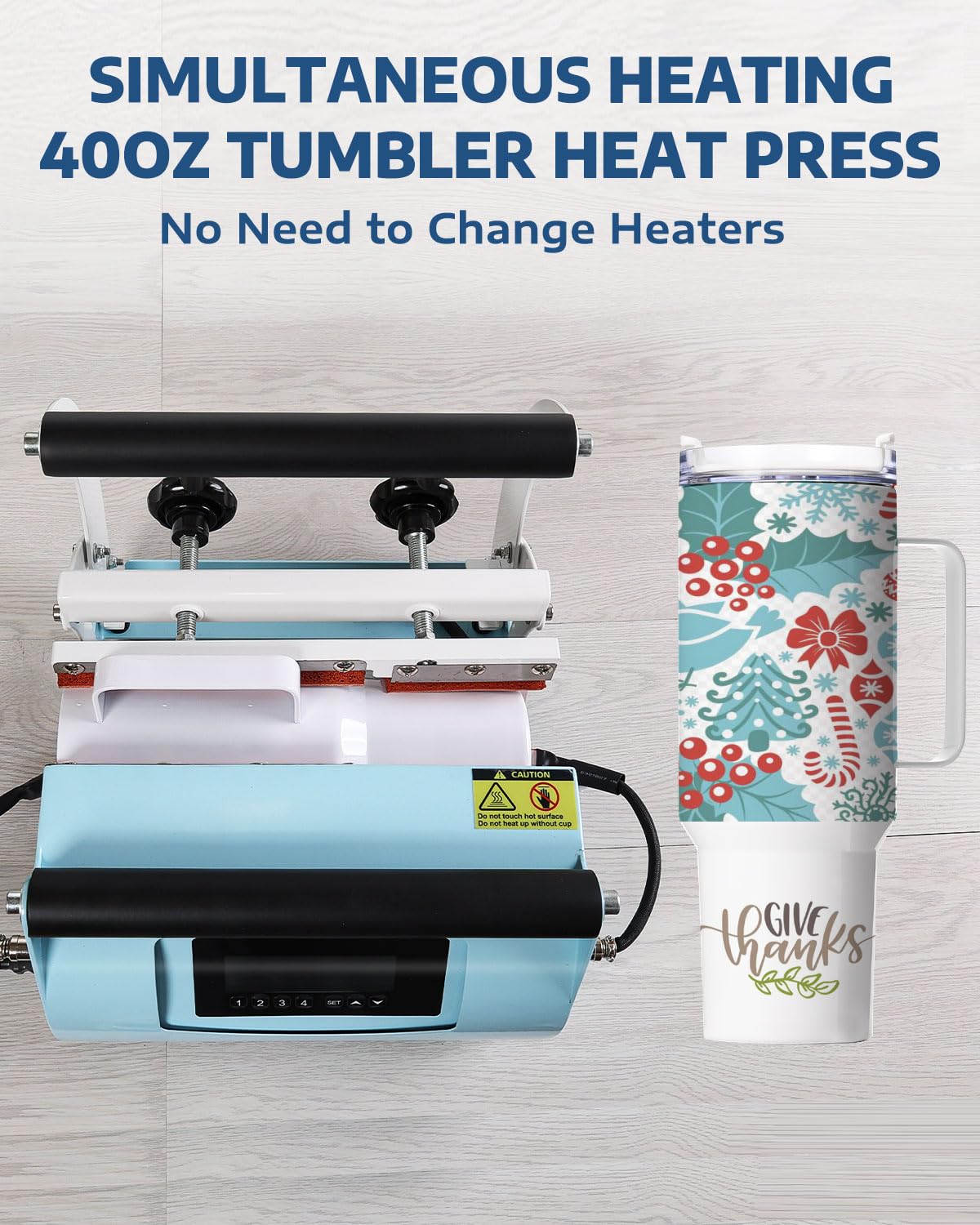 OFFNOVA 2 in 1 Dual 40 OZ Tumbler Heat Press Machine Double Station Combo Mug Heat Press Machine for 30oz 40oz Tumbler Top and Tapered Bottom Full Wrap Sublimation Printing OFFNOVA