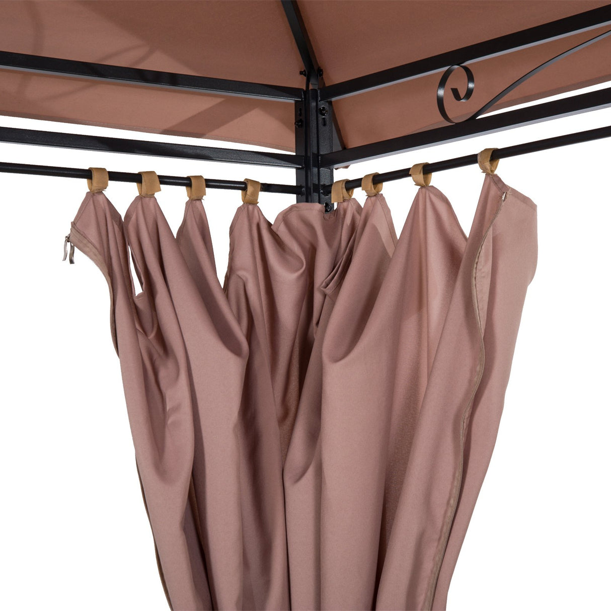 Outsunny 10' x 13' Patio Gazebo, Outdoor Gazebo Canopy Shelter with Curtains, Vented Roof, Steel Frame for Garden, Lawn, Backyard and Deck, Khaki Outsunny