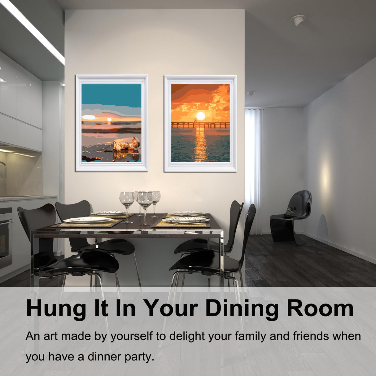 BAISITE Paint by Numbers Kit for Adults Beginners,12" Wx16 L 2 Pack Canvas for Painting Kits for Adults in Colorful Box-PBN201-202 BAISITE