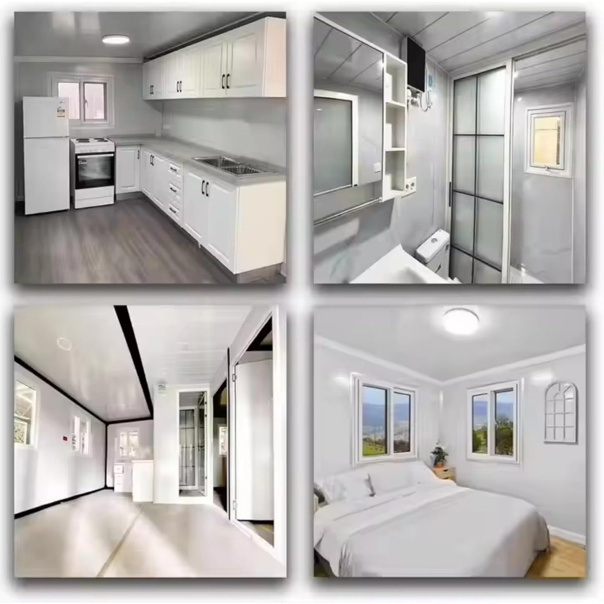 Tiny House to Live in for Adults, Prefab Tiny Home for Sale, Container House with 2 Bedrooms, Full Kitchen, and Bathroom, Portable Folding Home, Expandable Mobile Tiny Homes with Modern Layout Generic