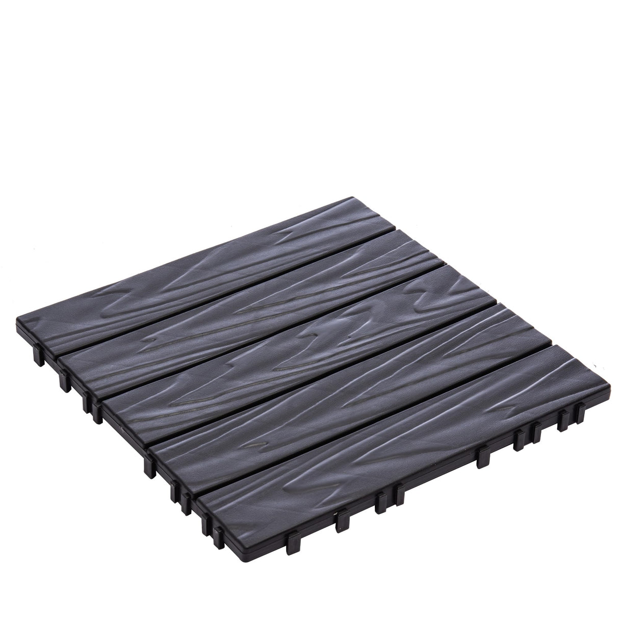 76-Pack Interlocking Deck Tiles - 11.42"x11.42" Dark Gray Polypropylene Flooring, 68.80 Sq.Ft Waterproof & Moisture-Proof Outdoor Patio Tiles, Easy Snap-Together Installation! Zjjseloru