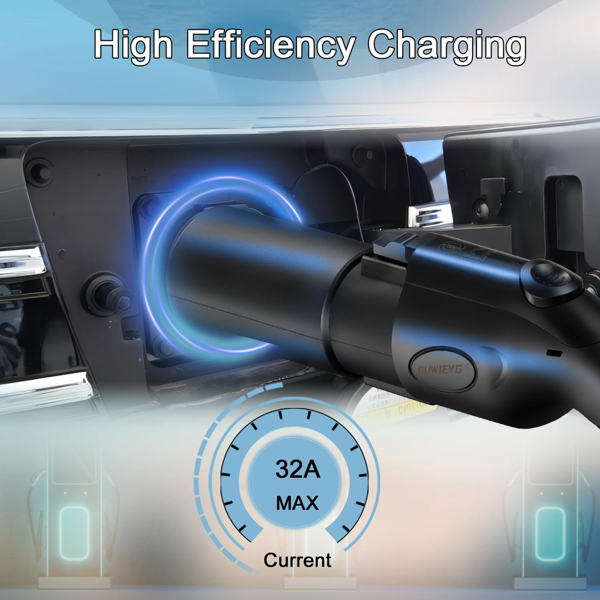 EV Charger Connector Type 1 to GBT Adapter, Fit for BYD, Electric Vehicle Charging Adapter SAE j1772 to GB/T EV Charging Adapter (J1772 to GBT Adapter Model 1) GUWIEYG