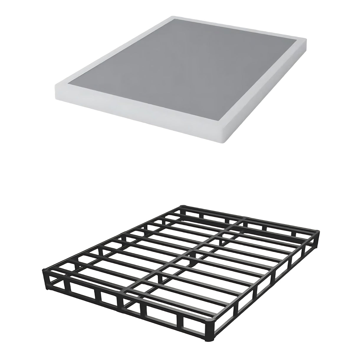 HOBINCHE Full Box Spring - 4 Inch High Profile Box Spring for Full Bed, Sturdy Metal Frame Mattress Foundation, Easy Assembly, Quiet & Noise-Free HOBINCHE