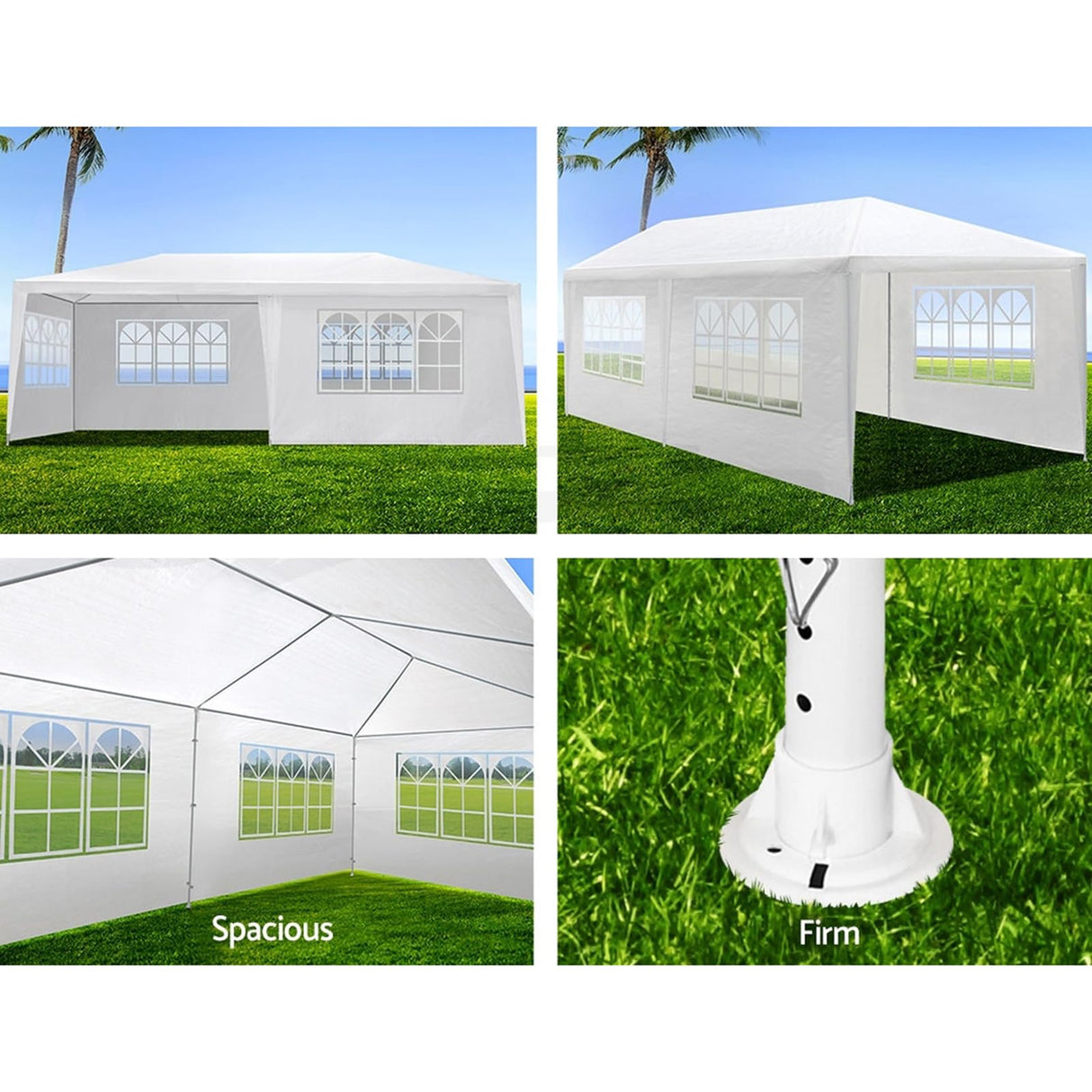 10×30 FT White Party Tent, Waterproof Outdoor Wedding Canopy with 8 Removable Sidewalls, Spacious Gazebo Shelter for Patio, BBQ, Birthday & Special Events, Commercial Grade Heavy Duty Frame Curtainboro
