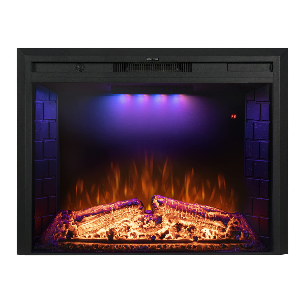 Benrocks 36'' Electric Fireplace Inserts, Recessed & Built in Wall Electric Fireplace Heater with Fire Crackling Sound, Adjustable Top Light & Flame Speed, Overheating Protection, 750/1500W Black Benrocks