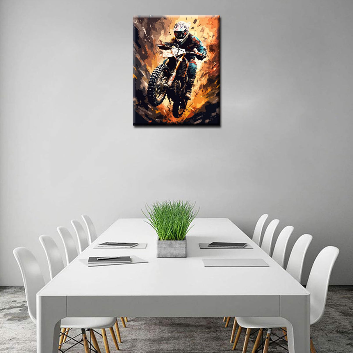 Motorbike Racing Painting Graffiti Motor Bike/Car Paint by Number Kits 16 x 20 inch Canvas DIY Motorcyclist Offroad Oil Painting for Kids Adults Beginner with Brushes and Acrylic Art(Frameless) TUMOVO