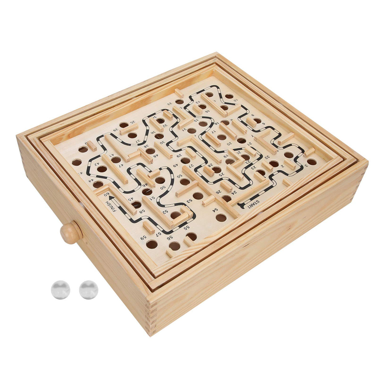 Yosoo Wooden Maze Ball Large, Wooden Labyrinth Maze Game Educational Games Puzzle Toy Table Tilting Balance Board with for Dementia Adults Children Large Marbles Company Junior Yosoo