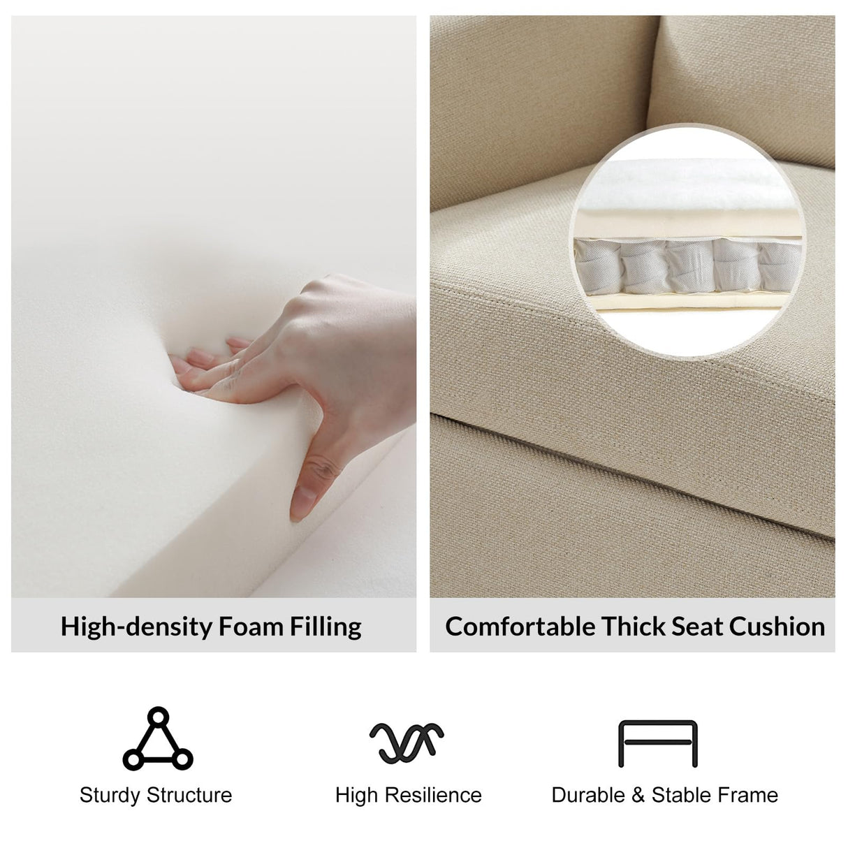 HULALA HOME Fabric Recliner Chair for Living Room, Adjustable Push Back Arm Chair with Rivet Decoration, Home Theater Seating w/Rivet Decoration, Reclining Sofa Chair,Beige HULALA HOME