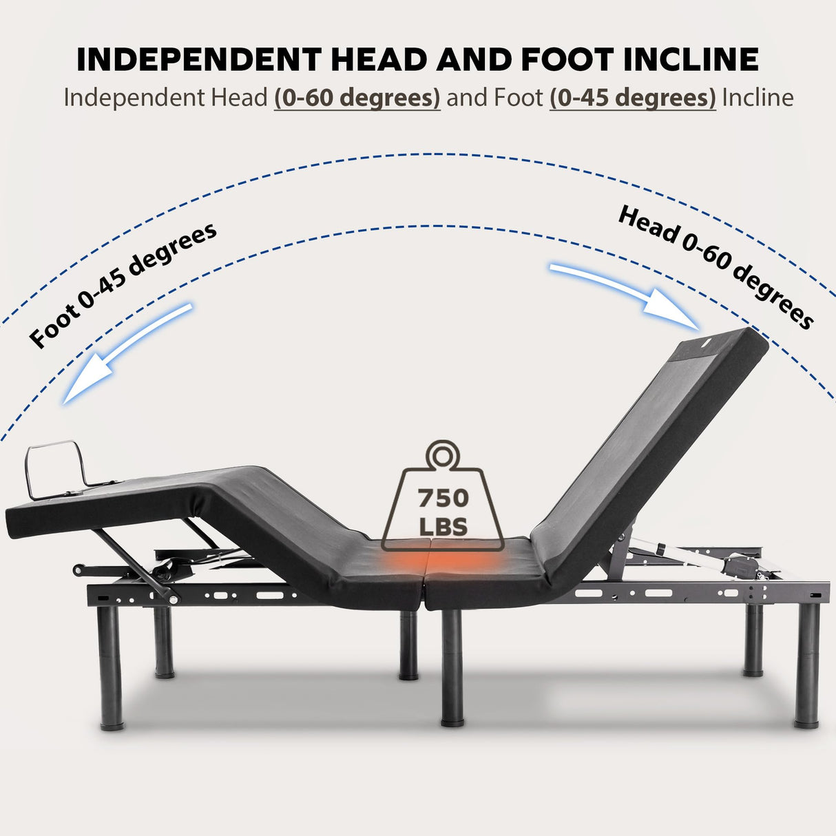 EGOHOME Split King Adjustable Bed Frame and 14 inch Memory Foam Mattress, Wireless Remote Adjustable Bed Base with 12" Metal Legs and Head and Foot Incline, Zero Gravity, Easy Assembly MLILY