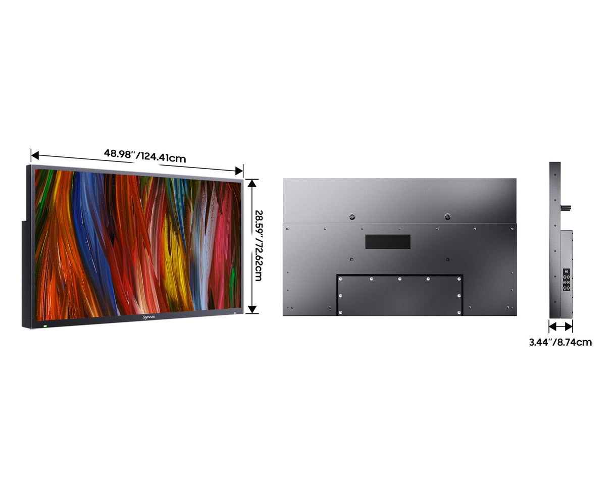 SYLVOX Outdoor TV, 55 inch Smart TV Waterproof Outdoor TVs, 4K Weatherproof Television for Outside, Support Google Assistant, Chromecast, 1000 nit Brightness Partial Sun (Deck Pro 2.0/2024) SYLVOX