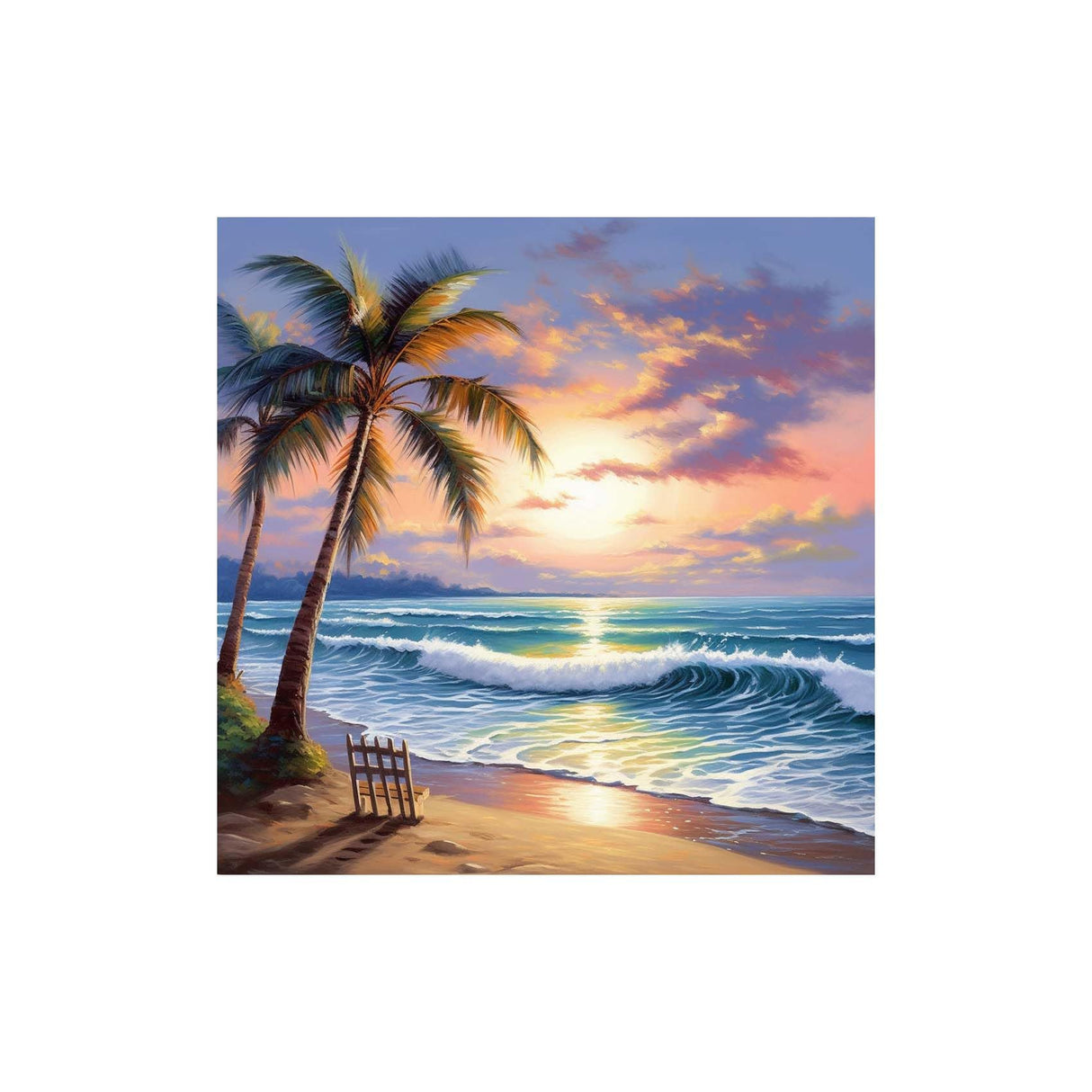 eovv 5D Coconut Tree Beach Sunset Scenic Diamond Art Painting Kit for Adults, DIY Full Drill Crystal Rhinestone Arts and Crafts (12x12in) eovv