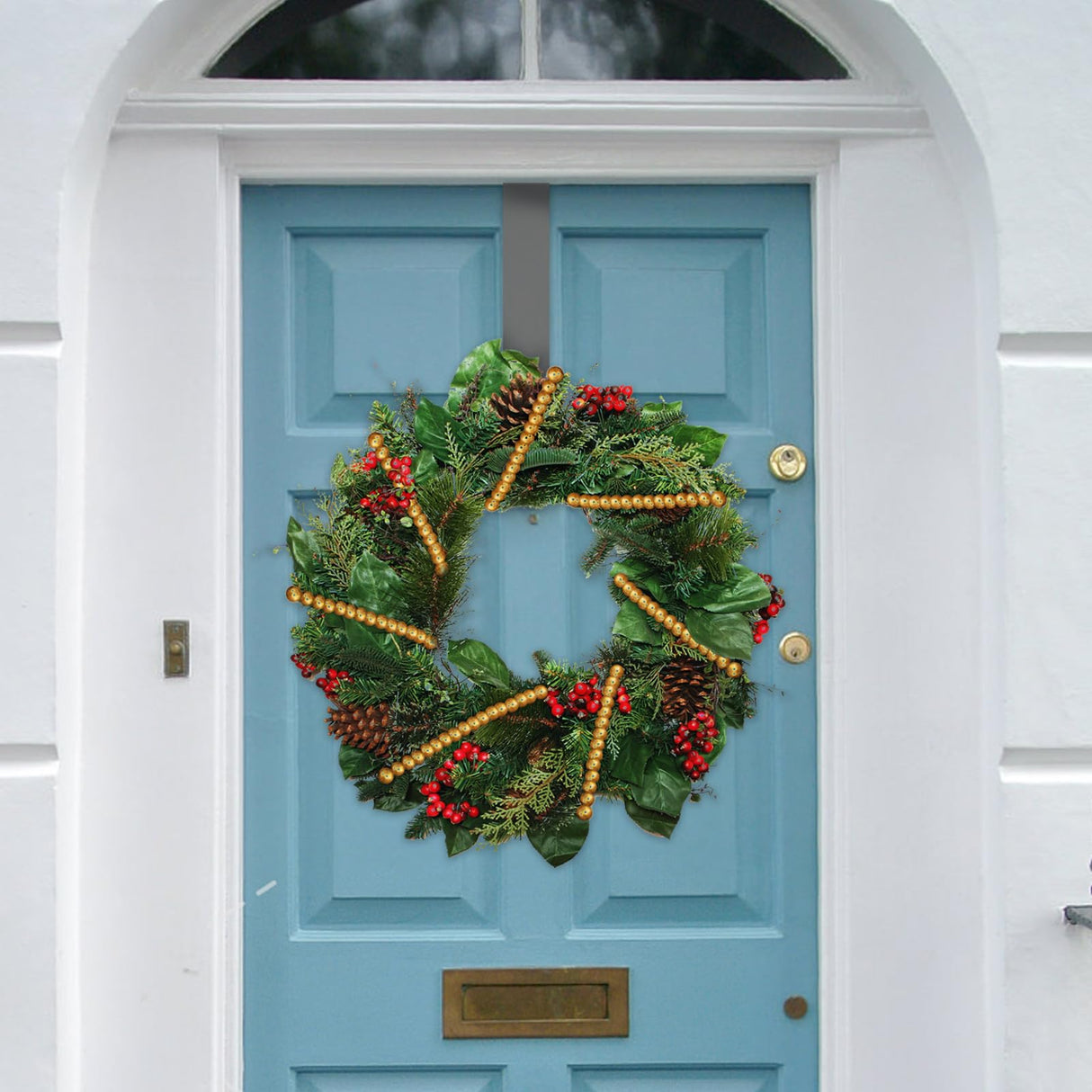 314 inch Christmas Wood Bead Garland,Gold Decorated with Christmas Tree Ornament,2 Pcs Farmhouse Bead Garland for Christmas Decoration Supplies(157 inch/1 Pcs) Eerrhhaq