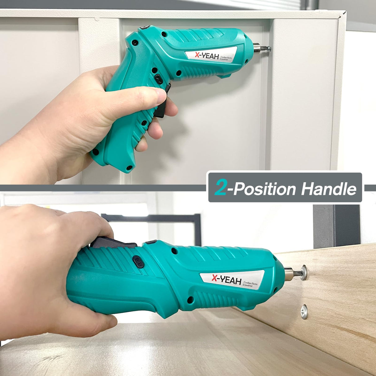 X-YEAH Small Electric Screwdriver, 3.7V Rechargeable Cordless Screwdriver with LED Light, Electric Screwdriver Kit Includes 45pcs Bit Set, USB Charging Cable, Carrying Case X-YEAH