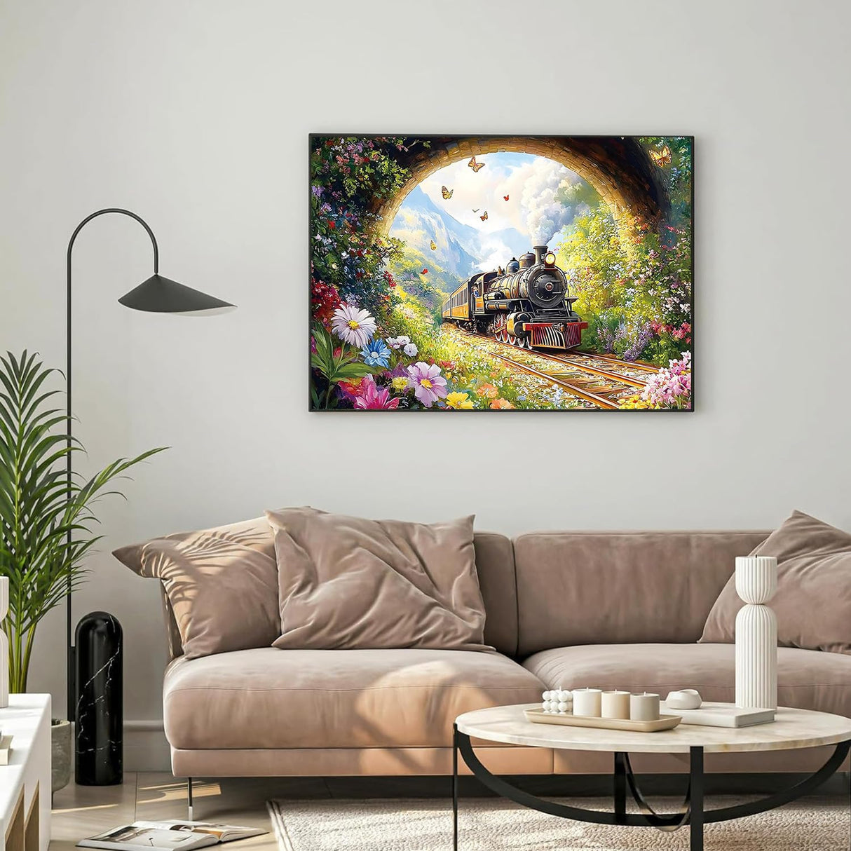 Fairyland JinWenn Diamond Art Kits for Adults Beginner, Steam Train Diamond Painting Kits 5D Diamond Dots Gem Art Crafts with Tools,Round Full Drill Funny Crafts for Home Wall Decor&Gift-12x16 inch Fairyland JinWenn