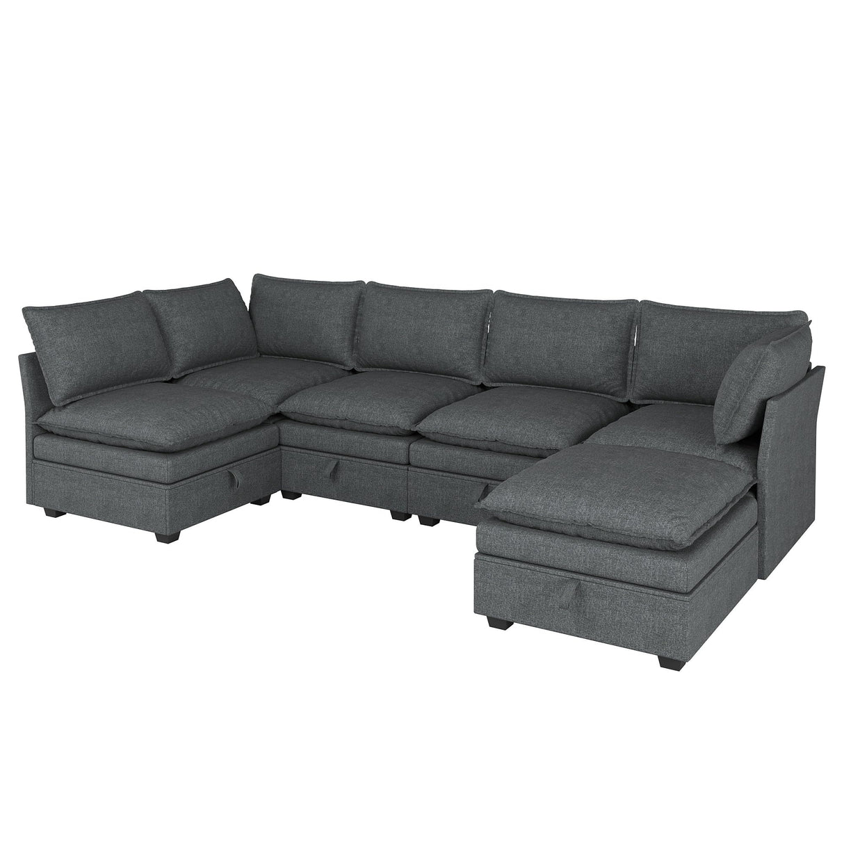 NicoHali Large Sectional Couches for Living Room, Modular Sectional Sofa Couch Set, Convertible U/L Shaped Sofa Couch with Storage, Cloud Sofas for Living Room(Dark Grey) NicoHali